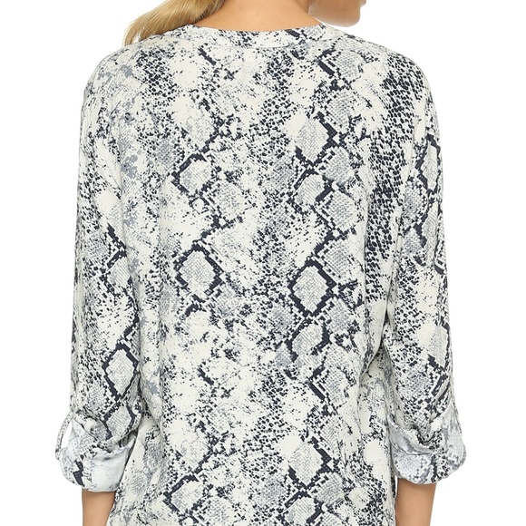 Soft Joie Dane Snake Print Button Down Blouse - Picture 3 of 8
